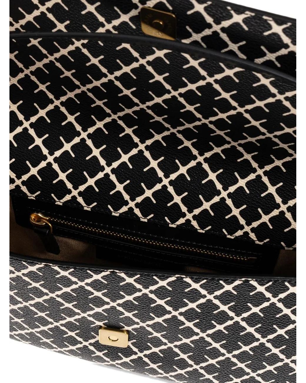 By Malene Birger Black Small Tallie Geometric-Print Shoulder Bag
