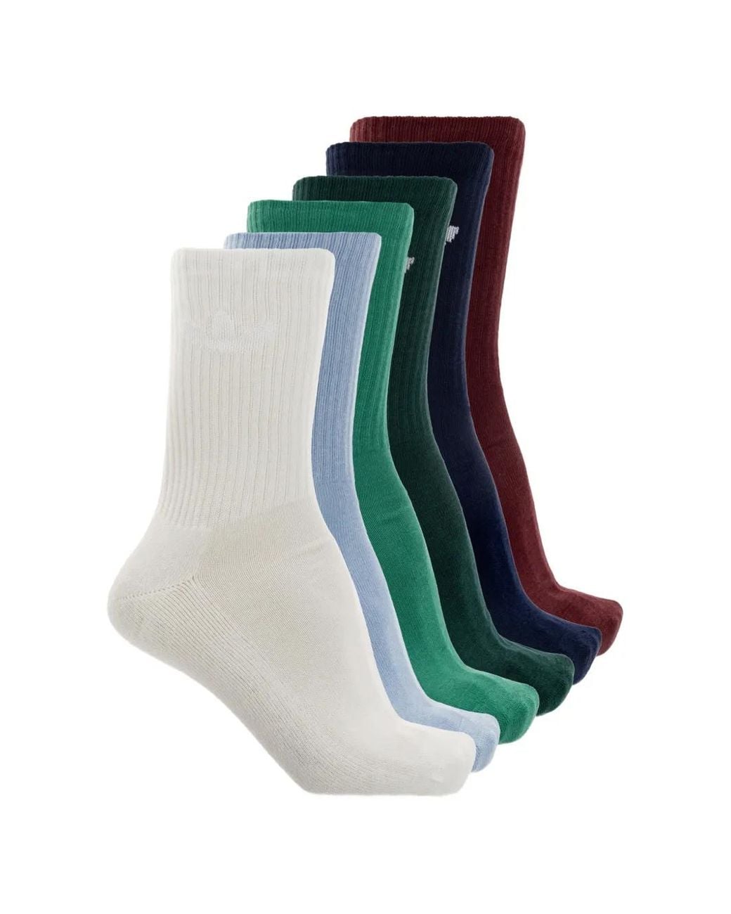 Adidas Blue Logo-Embroidered Ribbed-Knit Socks (Set Of Six) for men