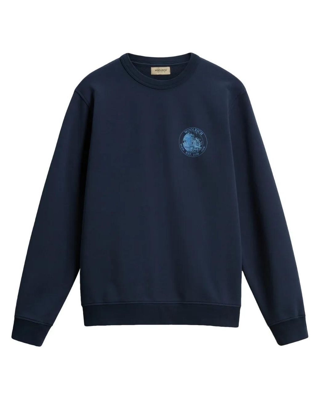 Woolrich Blue Graphic-Print T-Sweatshirt for men
