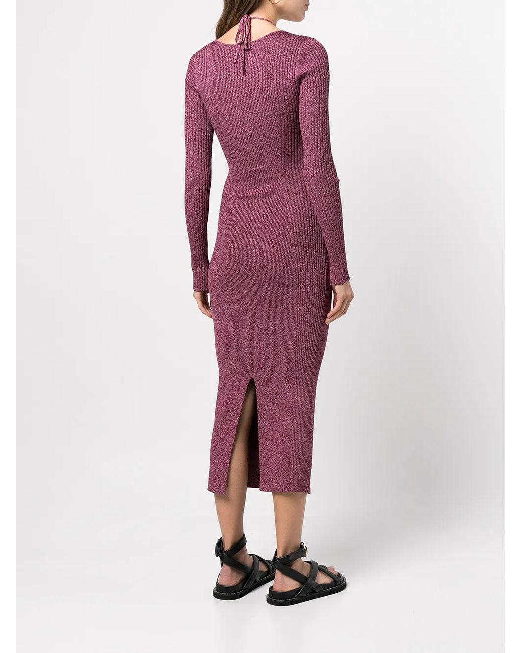 Jonathan Simkhai Purple Cut-Out Detail Knitted Dress