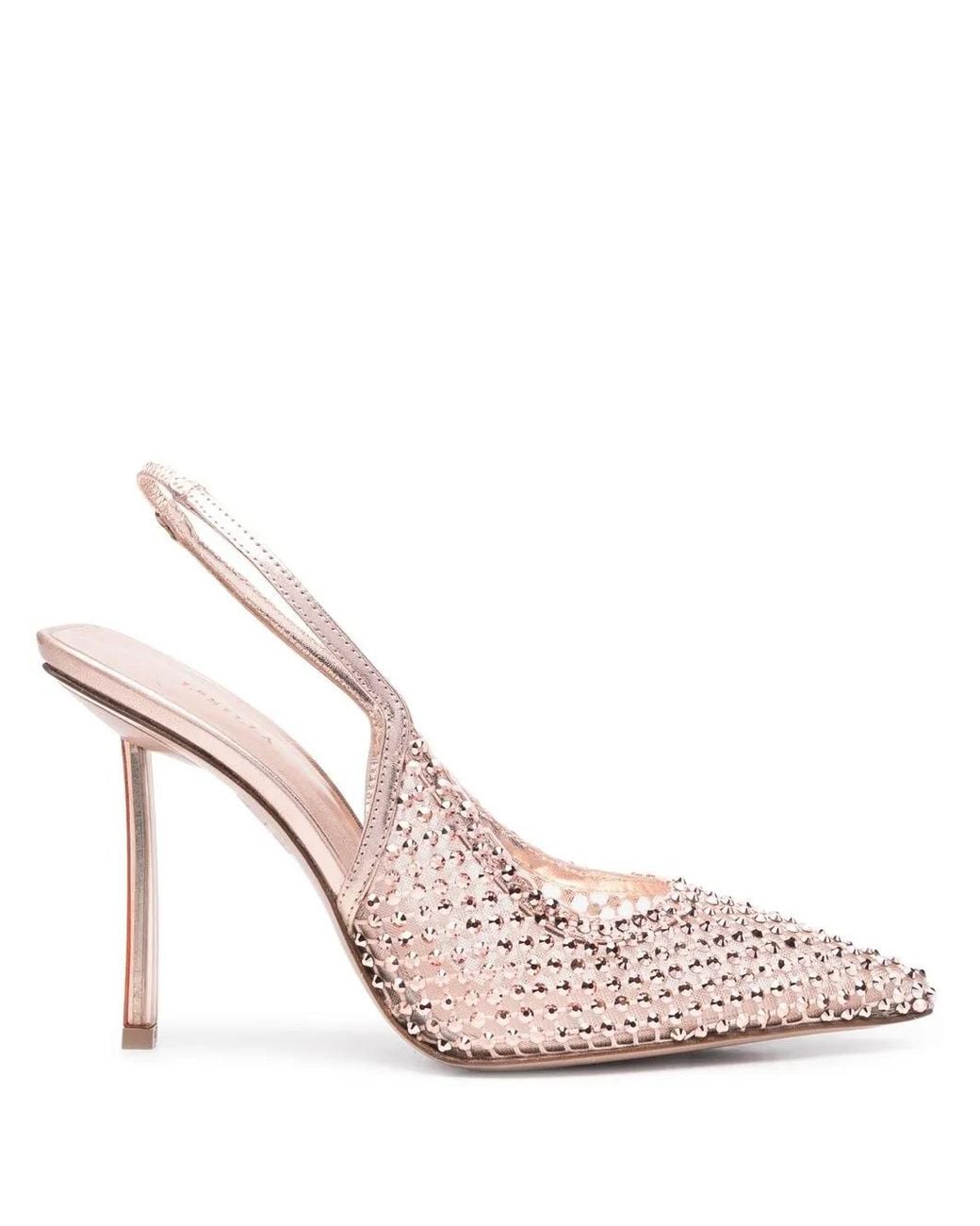 Le Silla Pink 100Mm Gilda Crystal-Embellished Slingback Pumps