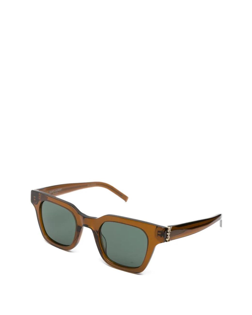 Saint Laurent Green Lunettes De Soleil Carrées À Logo
