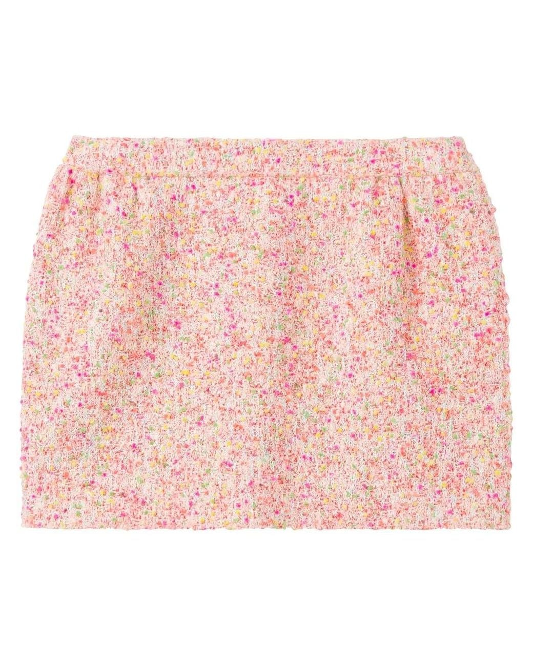 St. John Pink Bonded Novelty Tweed Skirt