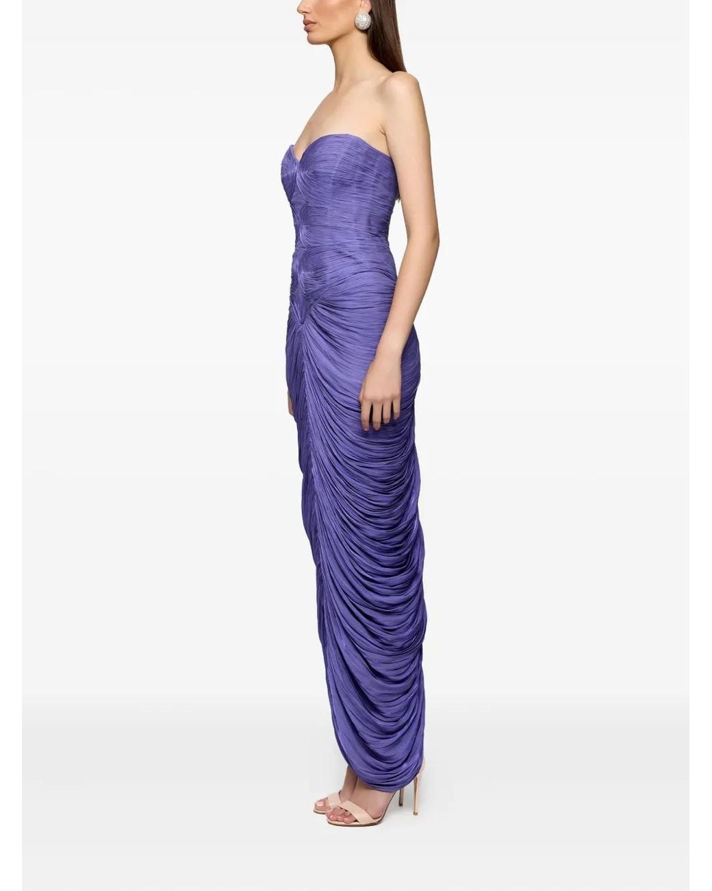 Ana Radu Strapless Jurk in het Purple