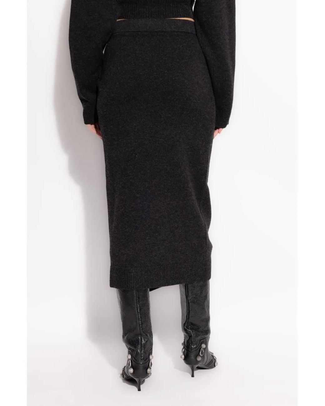 Balenciaga Black Midi Skirts