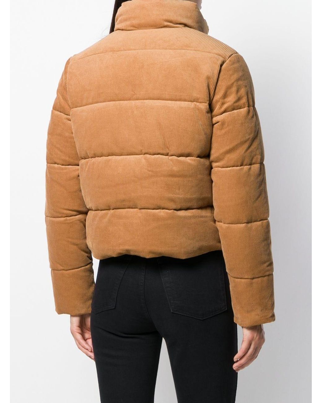 Tommy Hilfiger Corduroy Puffer Jacket in Brown | Lyst