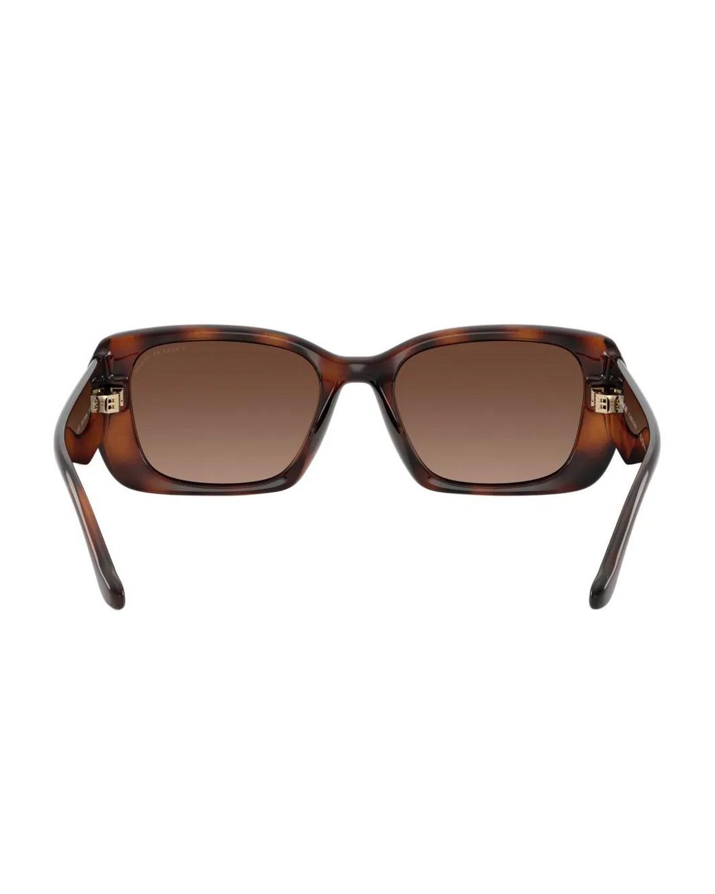 COACH Brown Maxi Sculpted C Logo-Plaque Rectangle-Frame Sunglasses