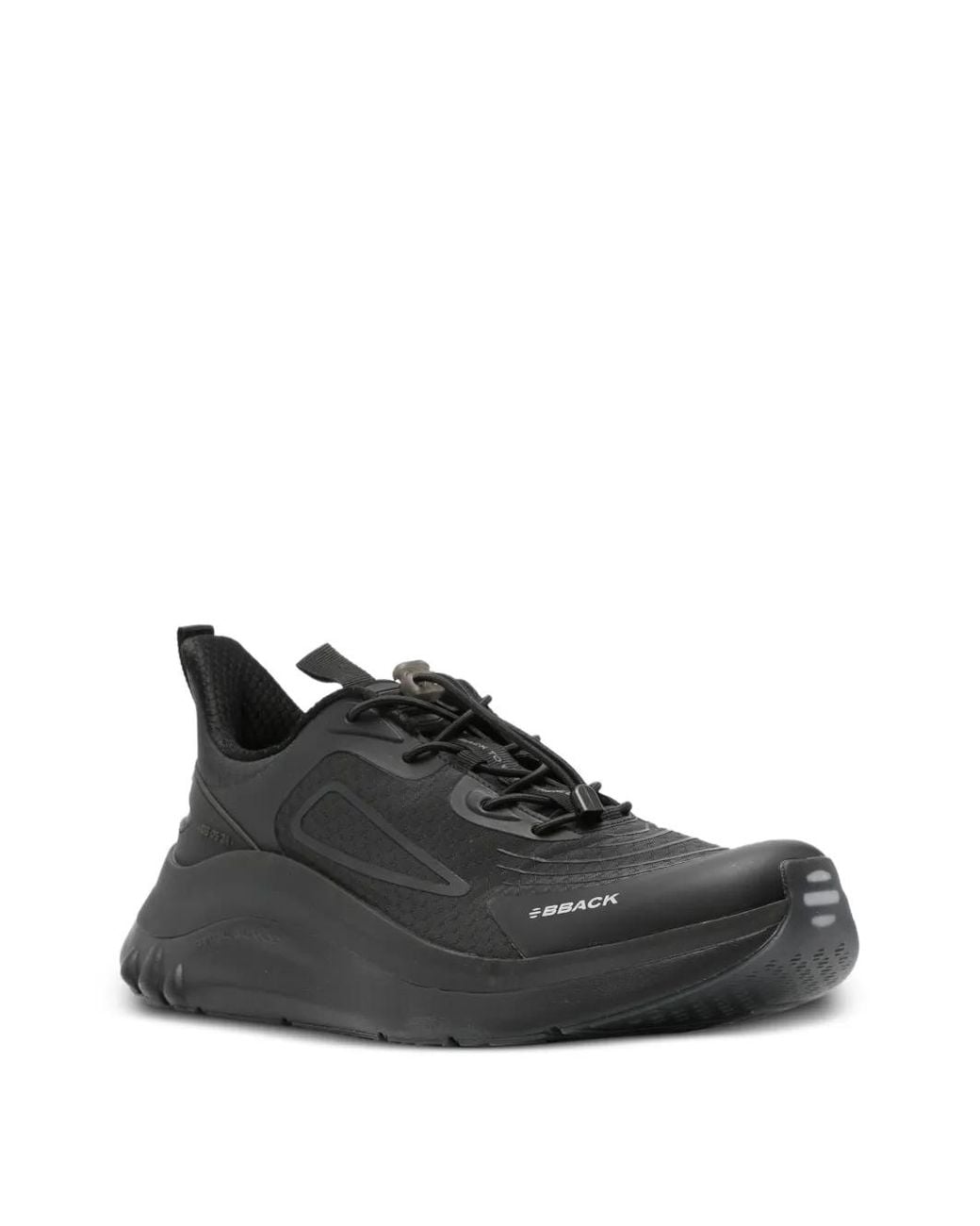 BBACK Black Toggle-Fastening Panelled Sneakers for men