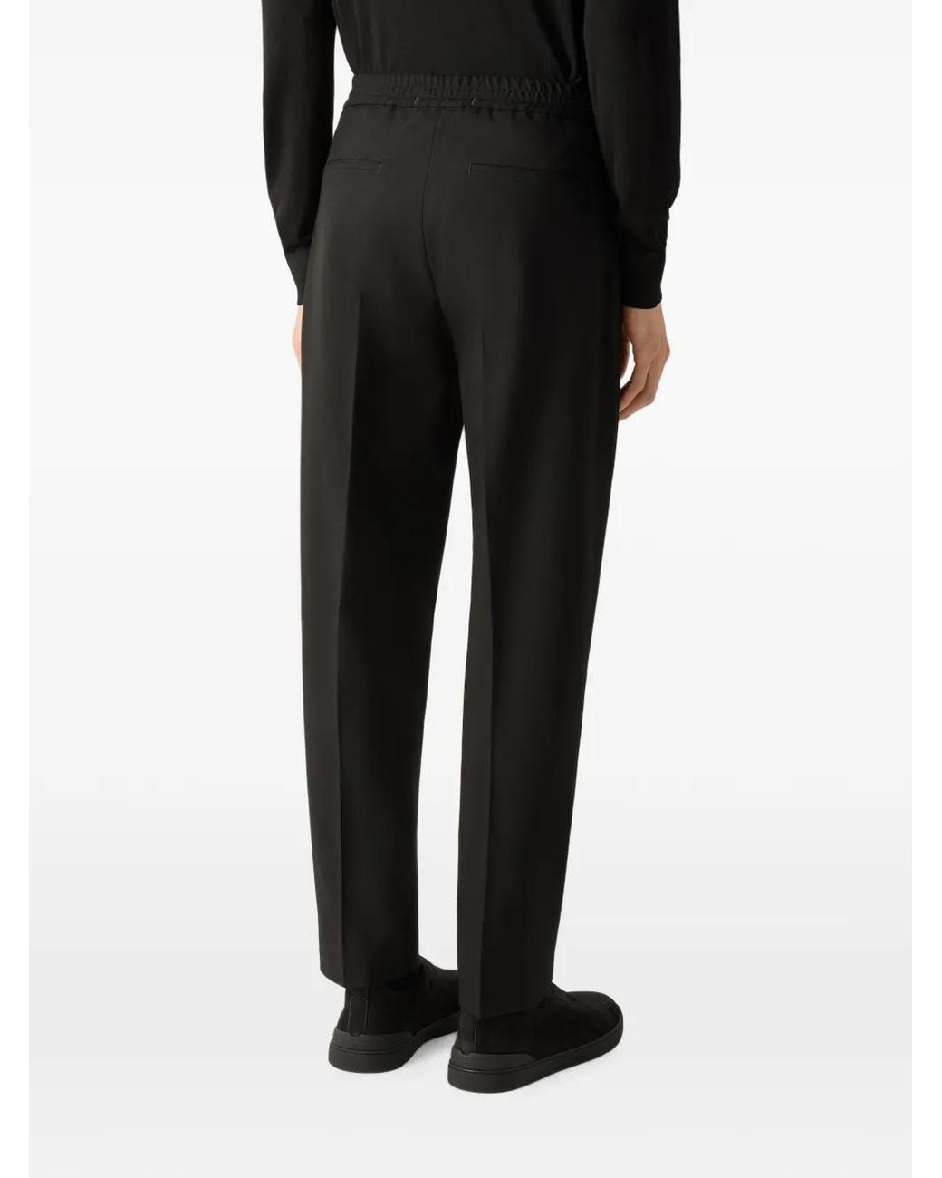 Zegna Black Wool Trousers for men