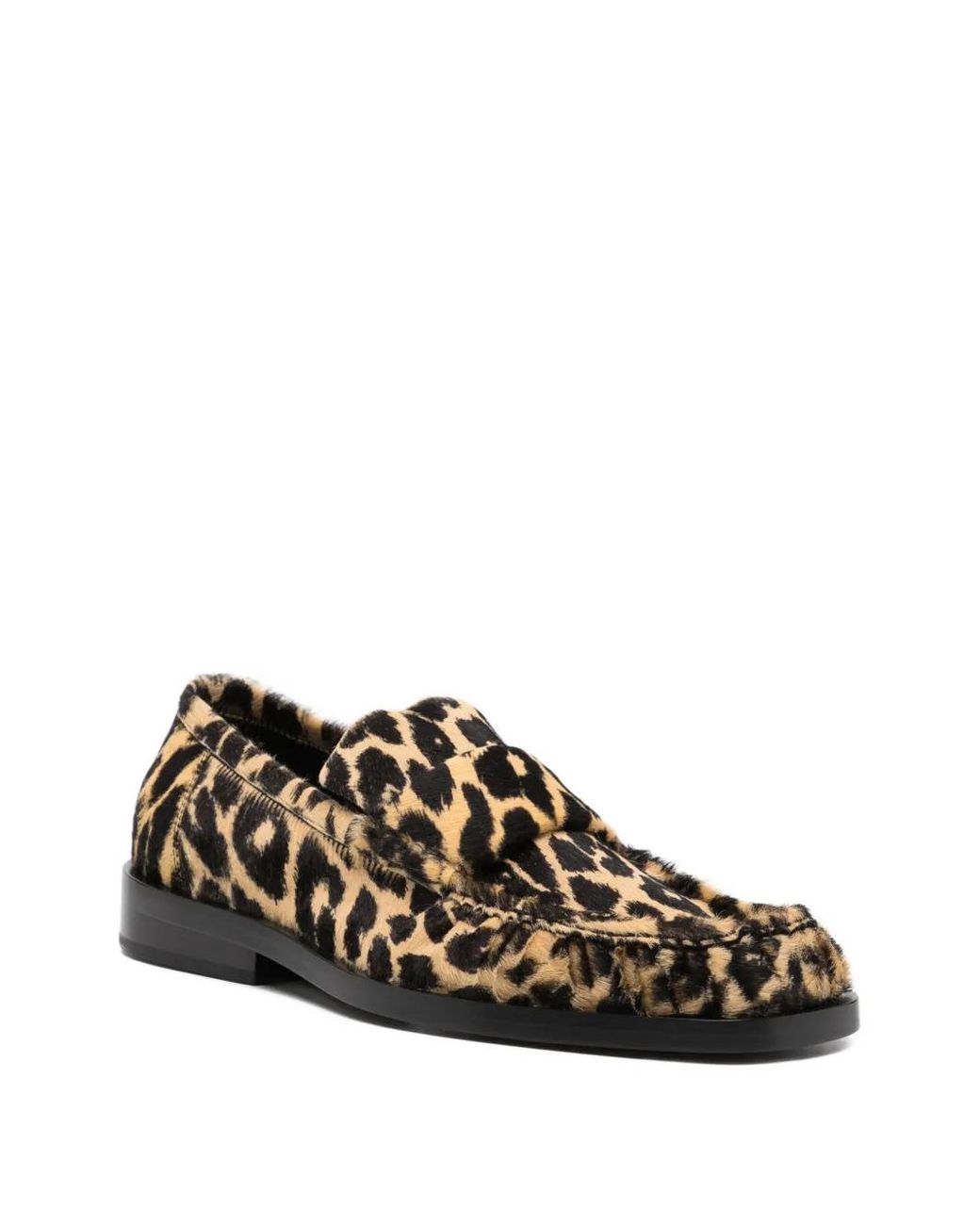 Jil Sander Brown Leopard-Print Loafers for men