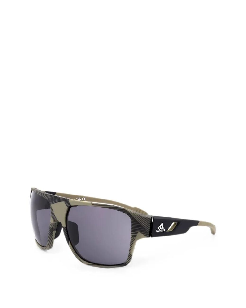 Adidas Gray Geometric-Frame Patterned Sunglasses for men