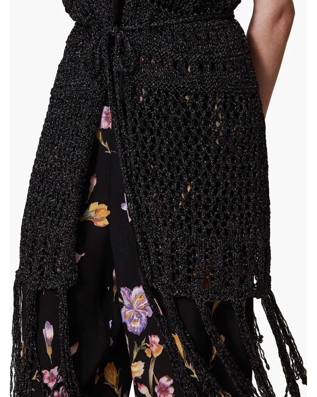 Twinset Black Lurex-Detail Cardigan
