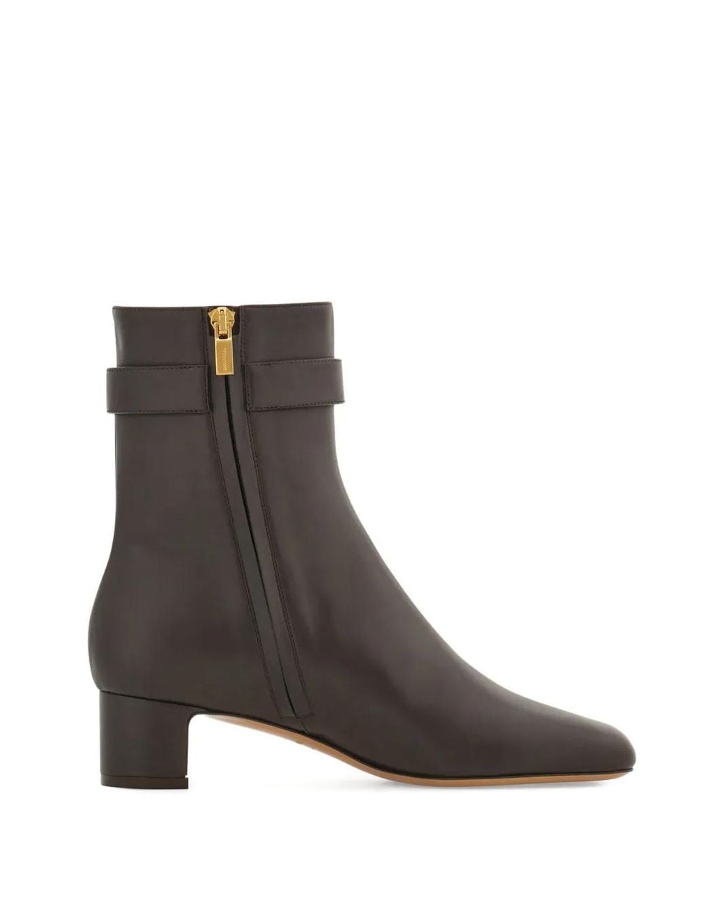 Ferragamo Brown Hug-Buckle Ankle Boots