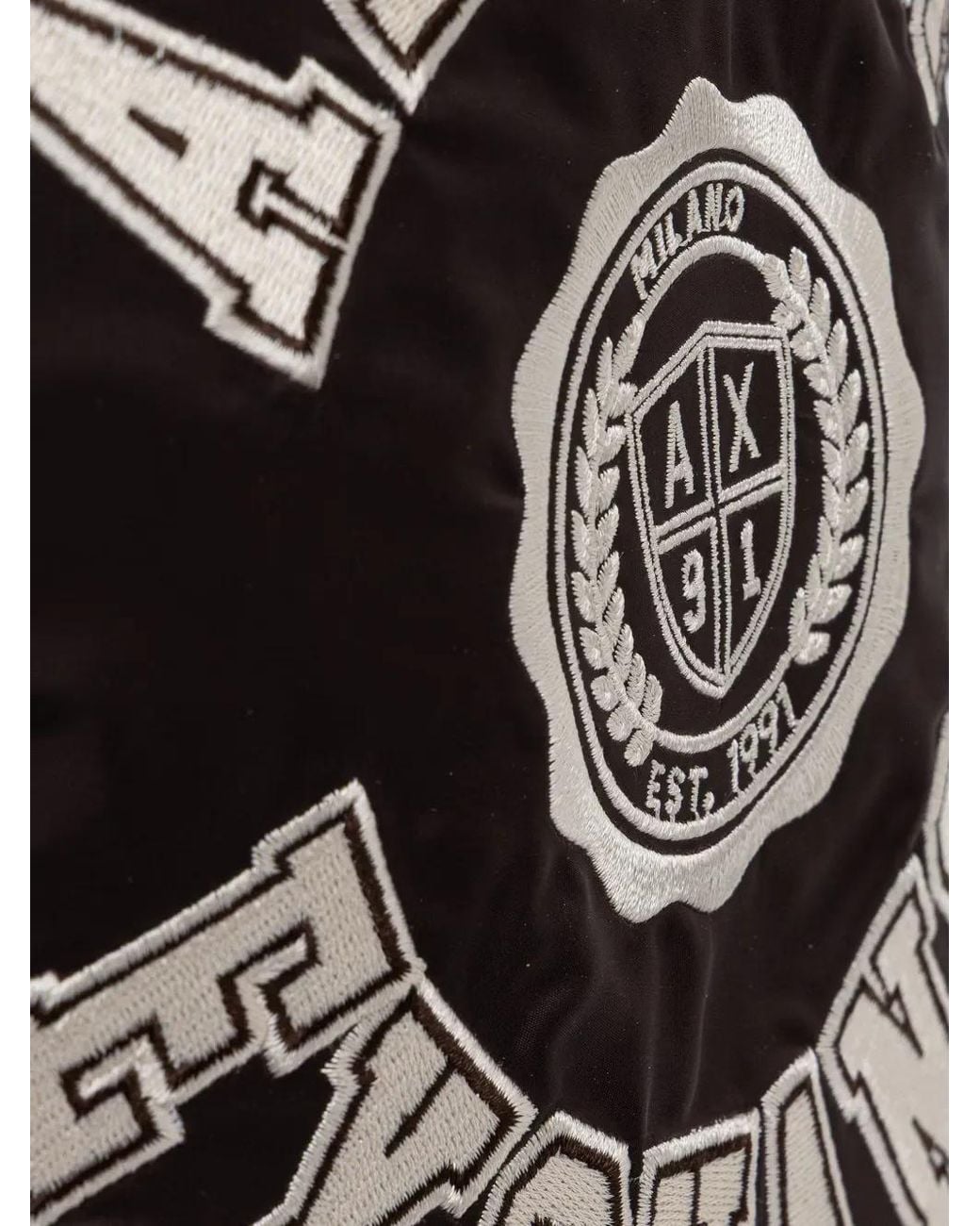 ARMANI EXCHANGE Black Logo Panelled Backpack for men
