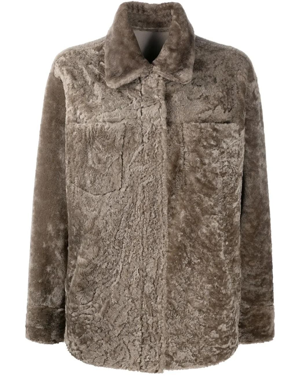 Chaqueta Reversible Con Pelo Liska de color Brown