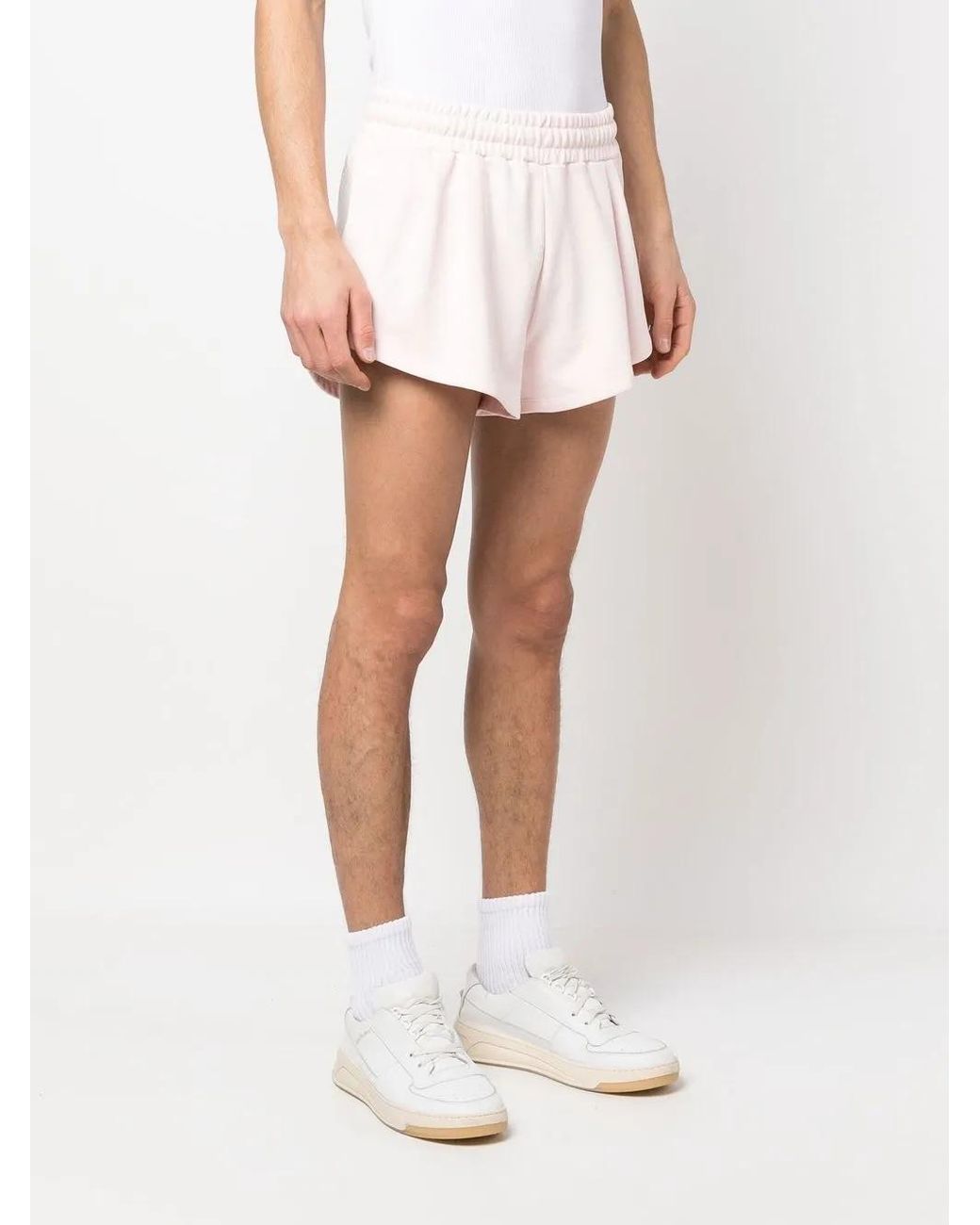 Barrow Pink Slogan-Print Track Shorts