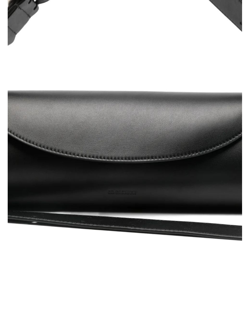 Jil Sander Black Small Cannolo Leather Crossbody Bag for men