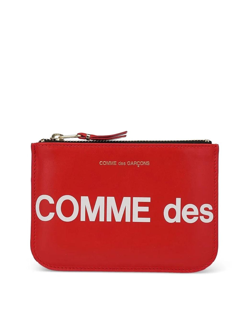 Comme des Garçons Red Logo-Print Leather Wallet for men