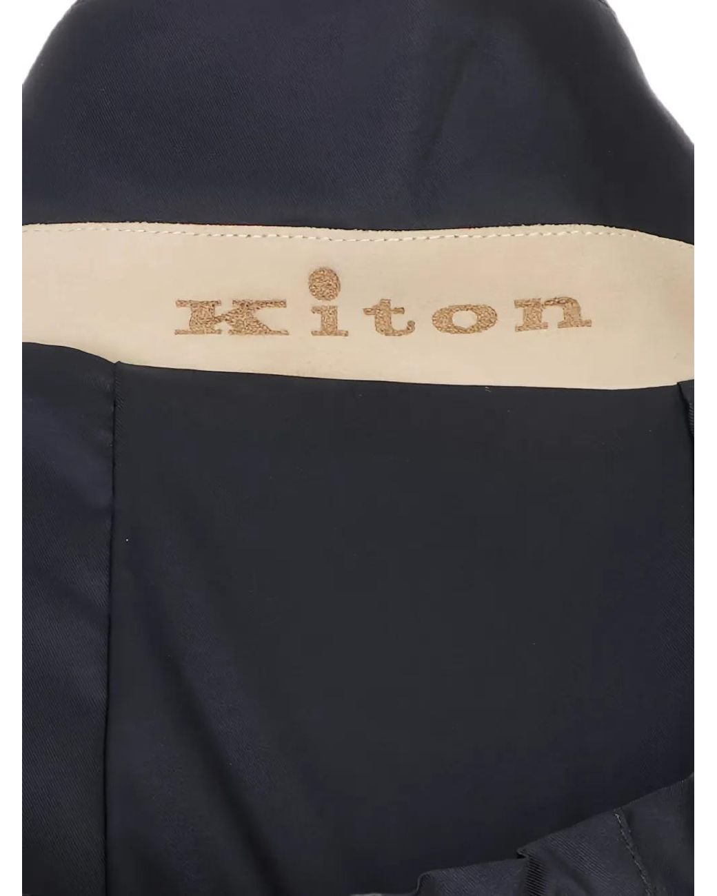 Kiton Blue Drawstring Hooded Jacket for men