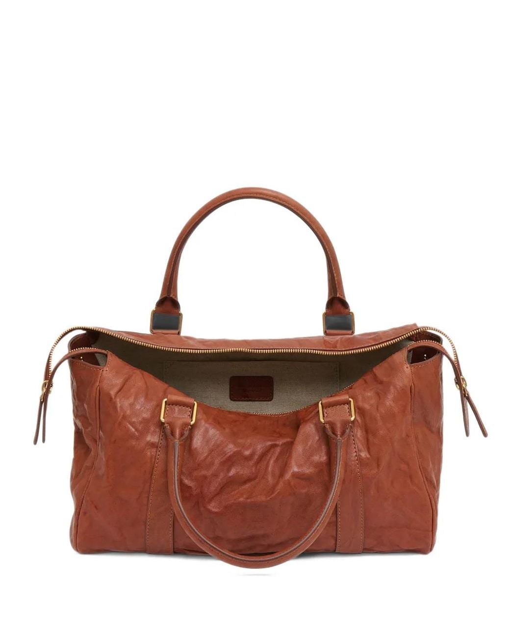 Mansur Gavriel Brown Onda Lambskin Satchel Bag