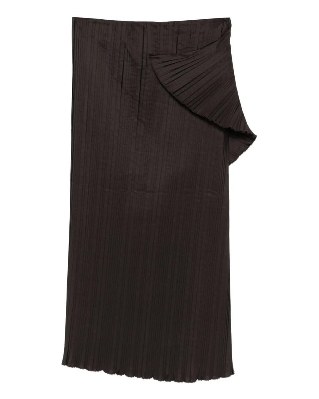 Liviana Conti Black Plissé Skirt