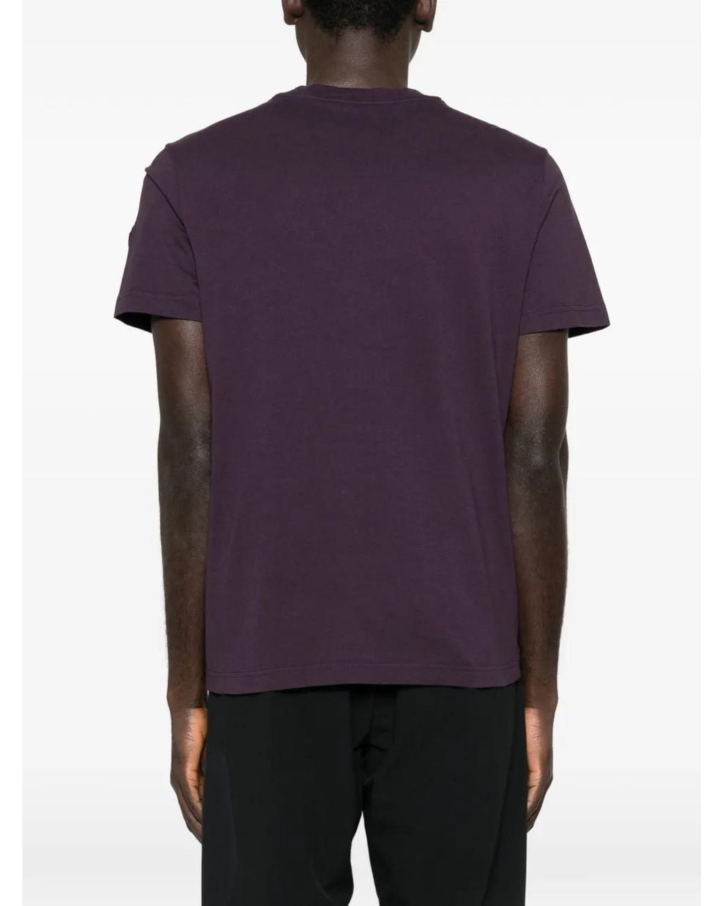 Moncler Blue Logo-Patch T-Shirt for men