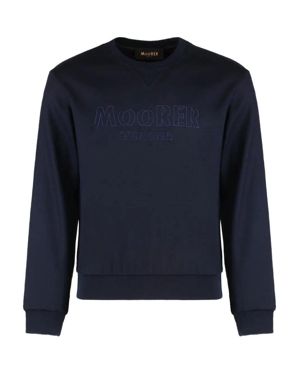 Moorer Blue Marten-Jt Embroidered Sweatshirt for men