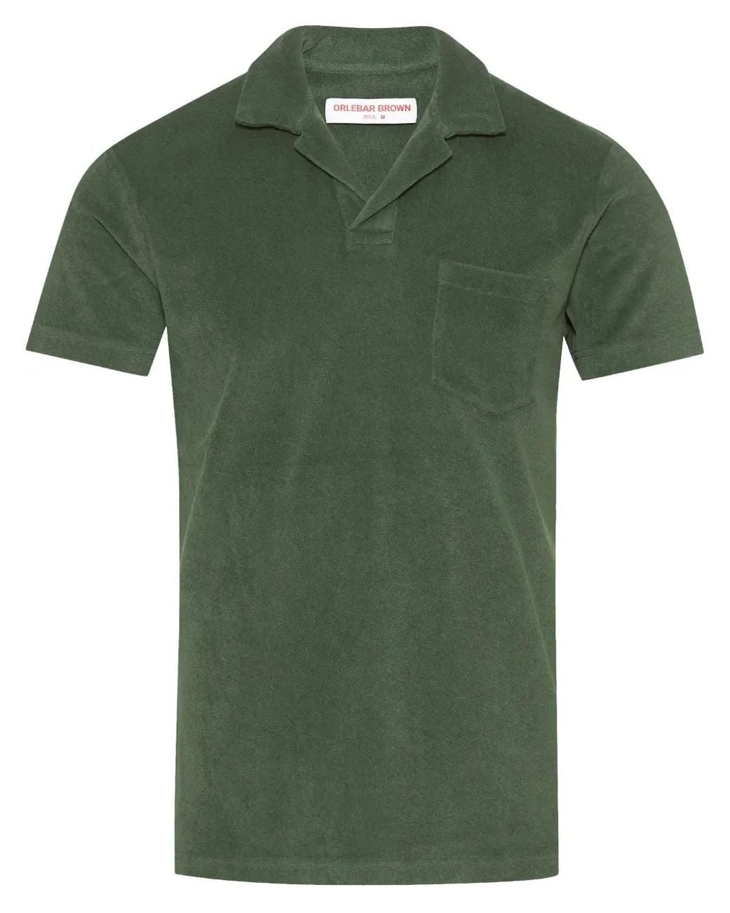 Orlebar Brown Green Terry Polo Shirt for men