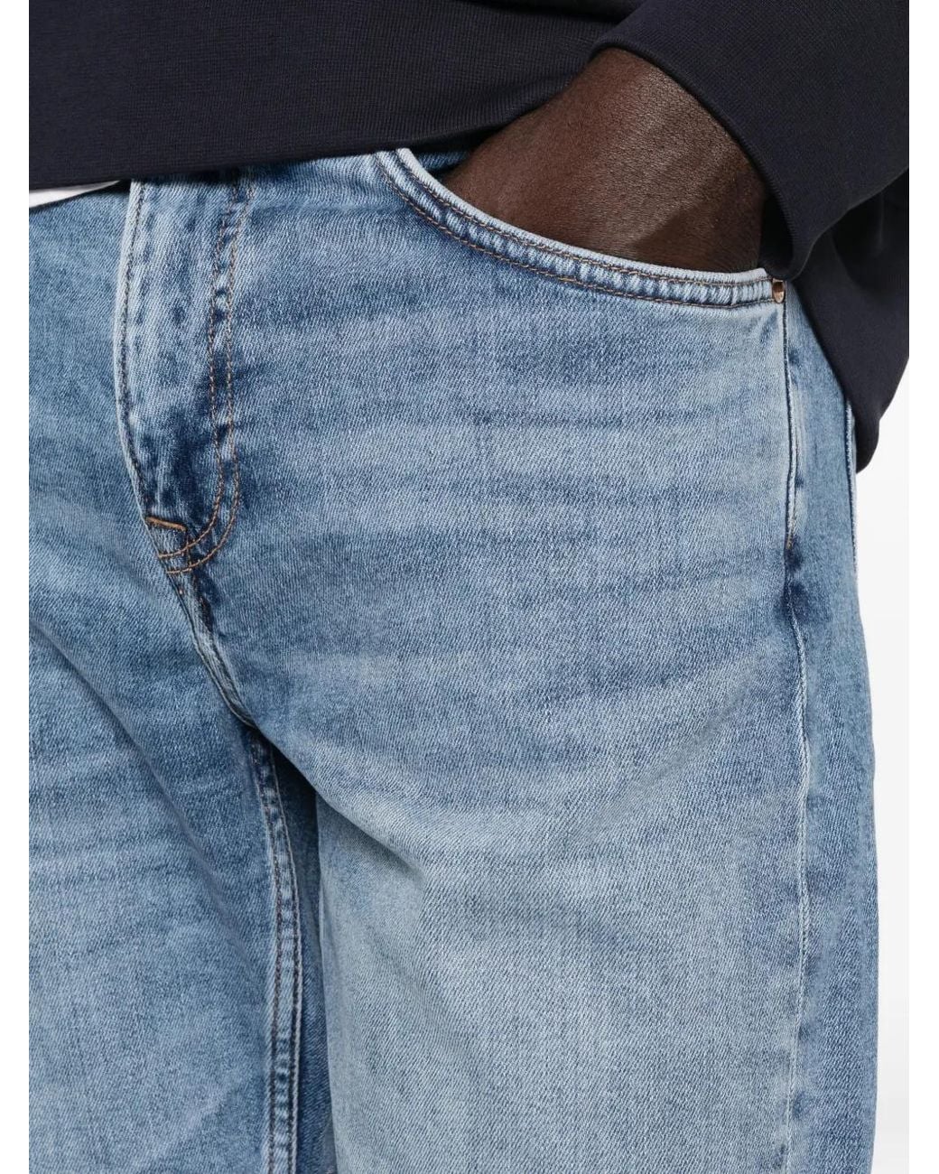 Gant Blue Rolled-Hem Denim Shorts for men