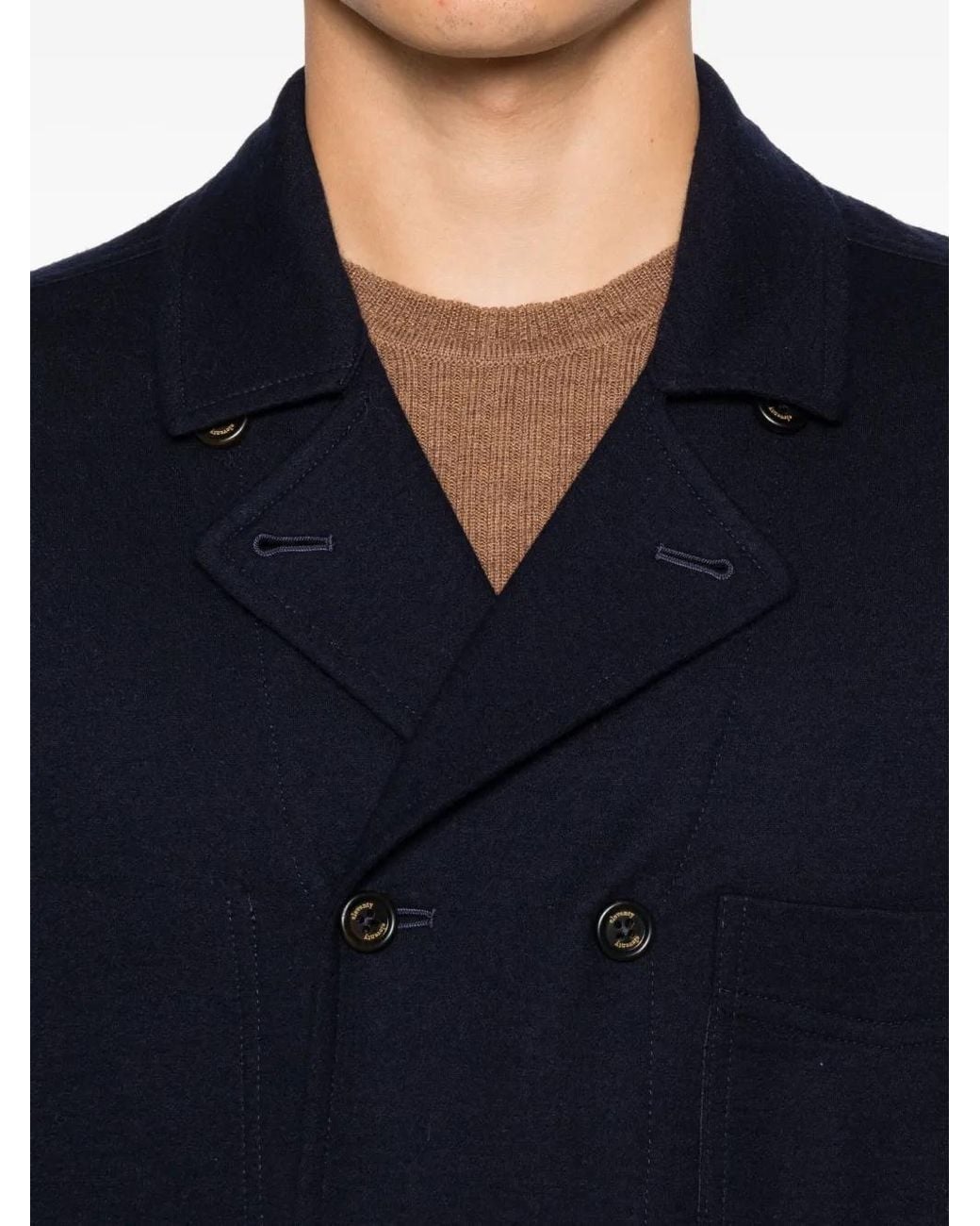 Eleventy Black Double-Breasted Wool Jacket for men