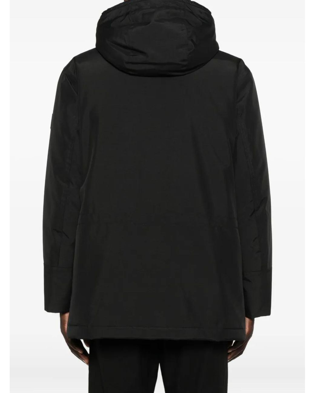 Boss Black Hooded Logo-Patch Jacket for men