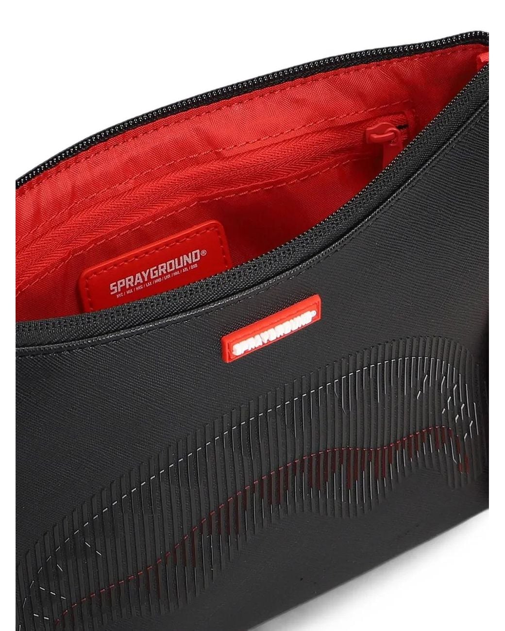 Sprayground Black Disappearing Shark Clutch Bag
