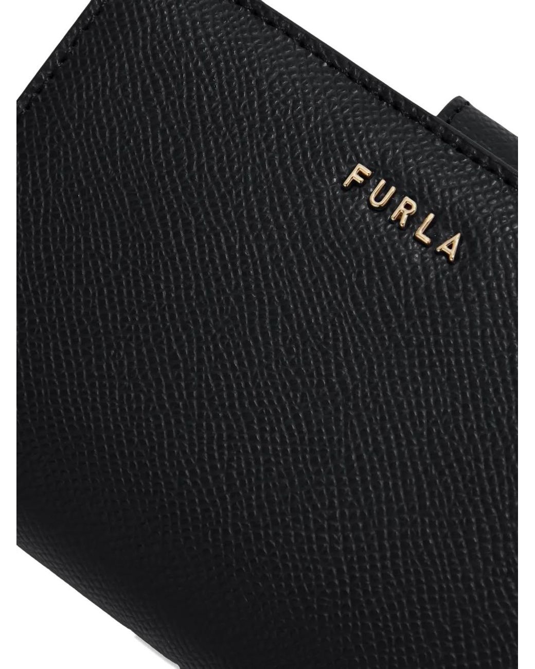 Furla Black Small Classic Compact Leather Wallet
