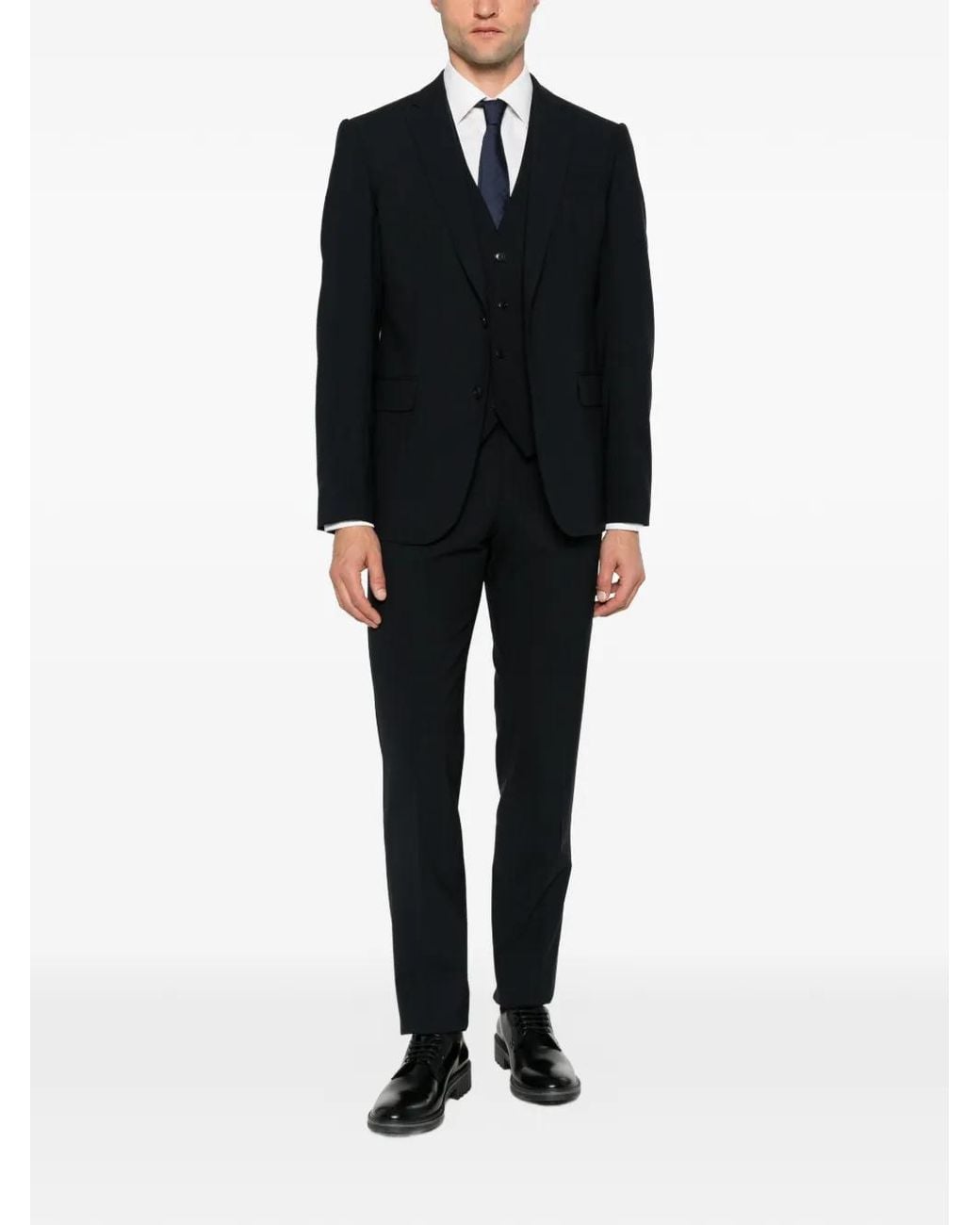 Emporio Armani Black Single-Breasted Suit (Set Of Three) for men