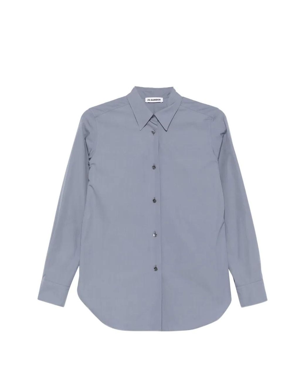 Jil Sander Lichtgewicht Katoenen Popeline Blouse in het Blue