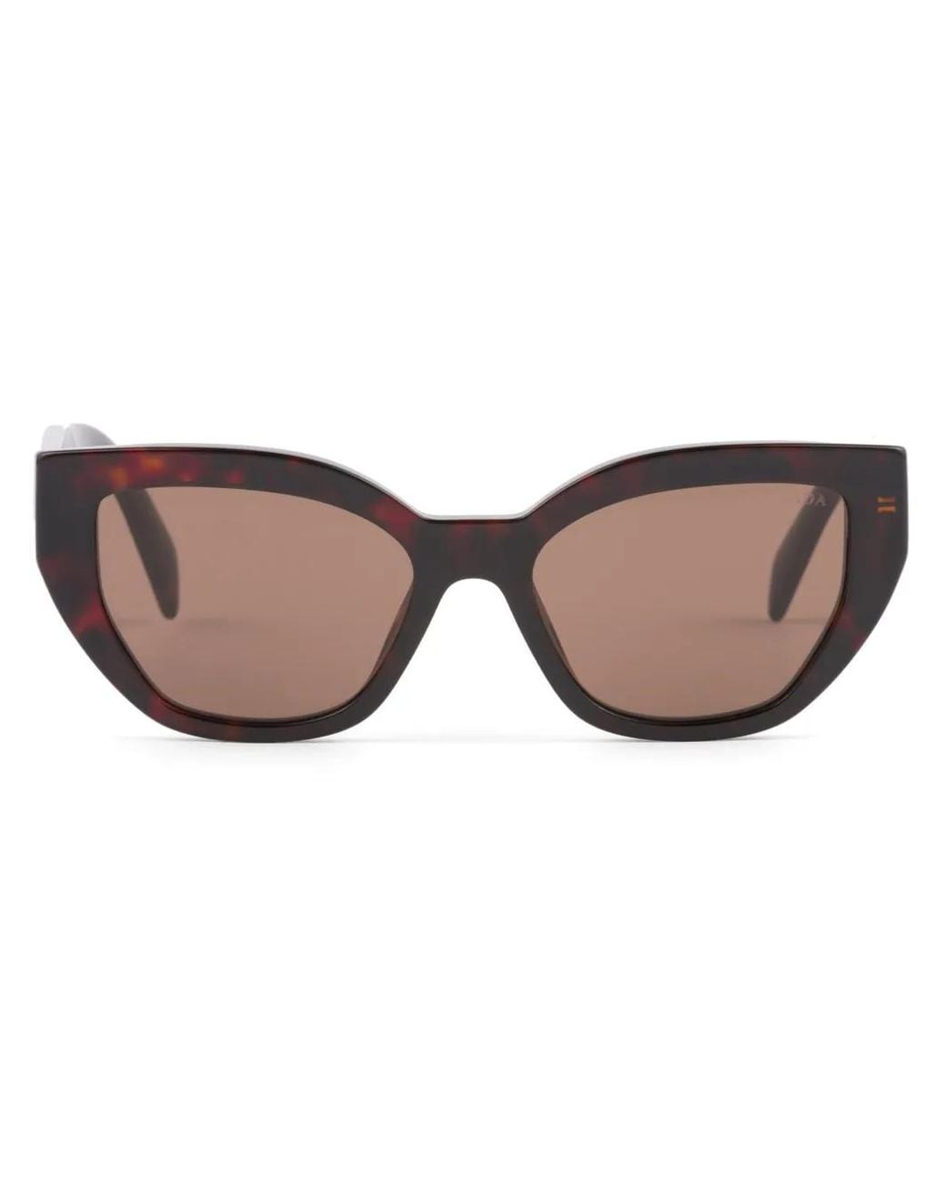Prada Brown Cat-Eye Tortoiseshell-Effect Sunglasses