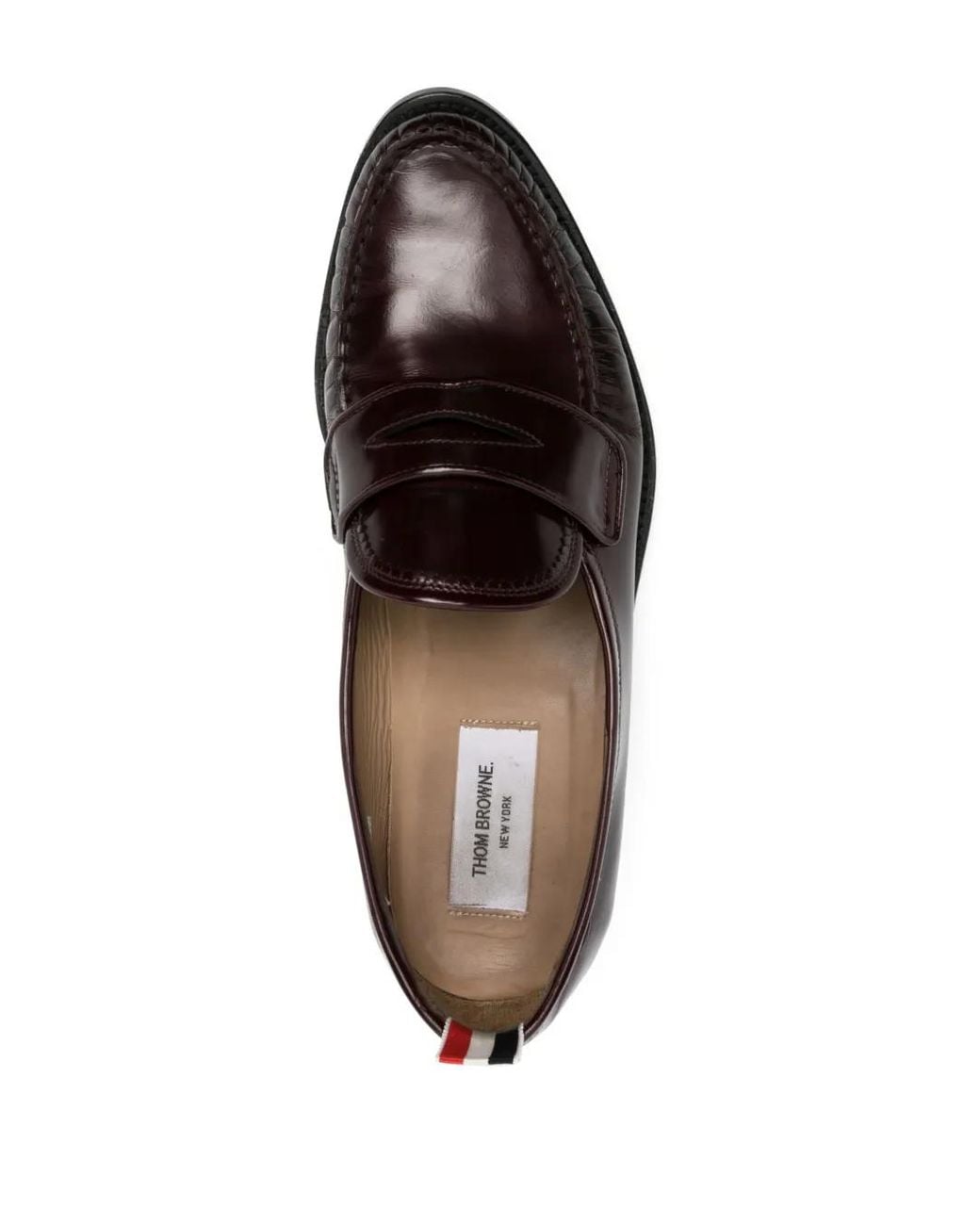 Thom Browne Brown Soft Spazzolato Leather Sole Pleated Varsity Loafers for men