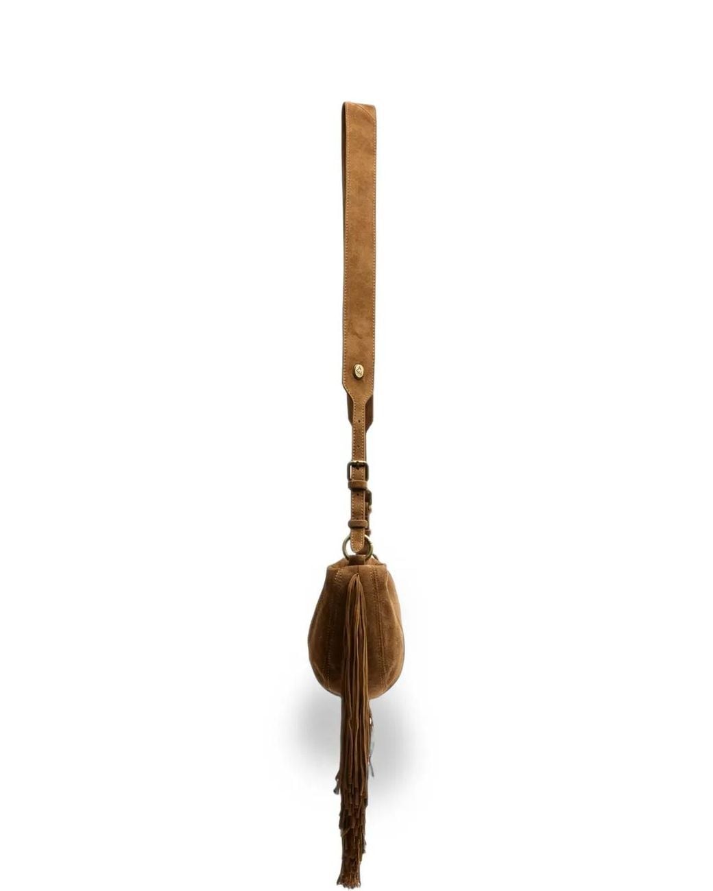 Ash Brown Astrid Fringe-Trimmed Shoulder Bag