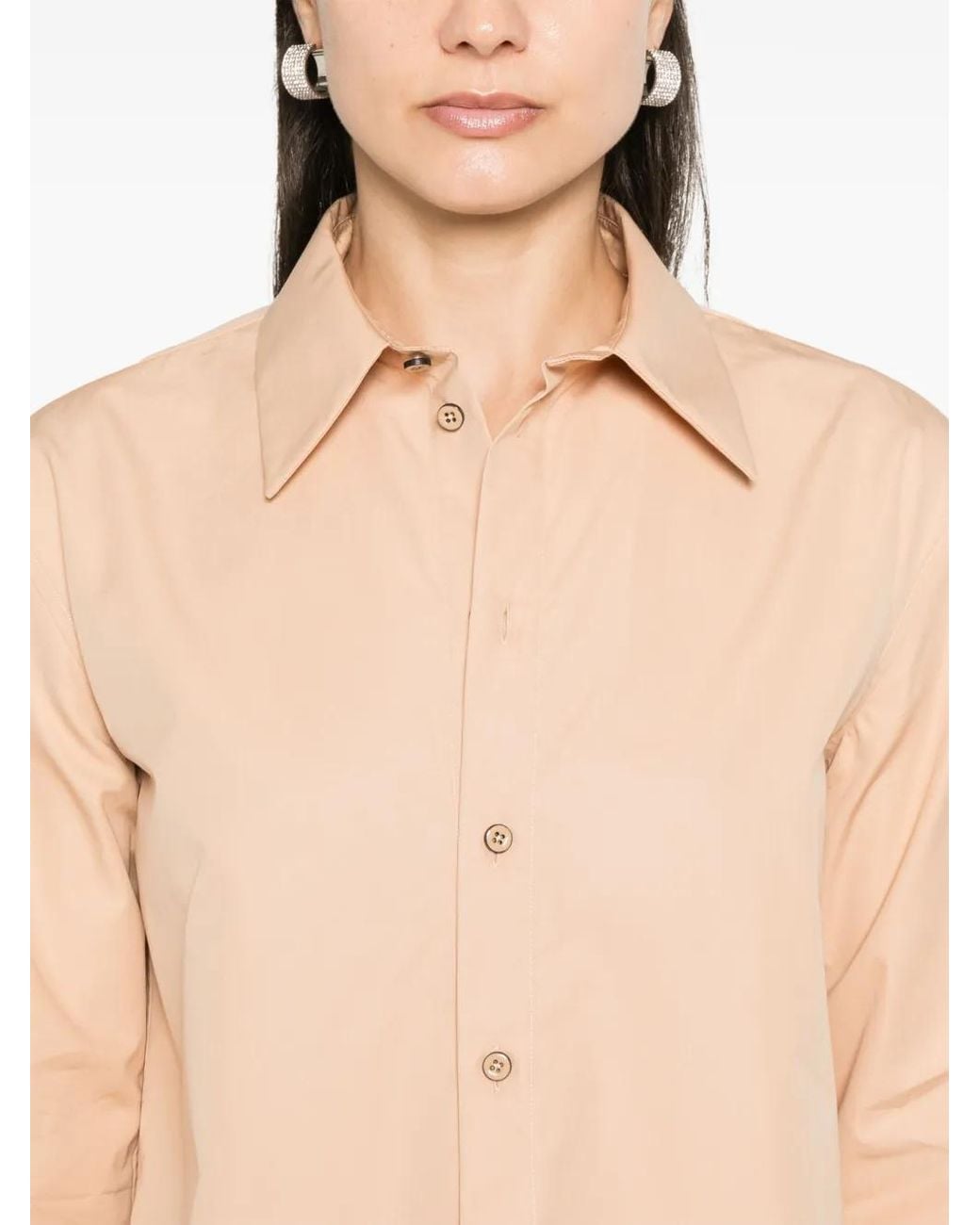 Jil Sander Natural Pointed-Collar Cotton Shirt