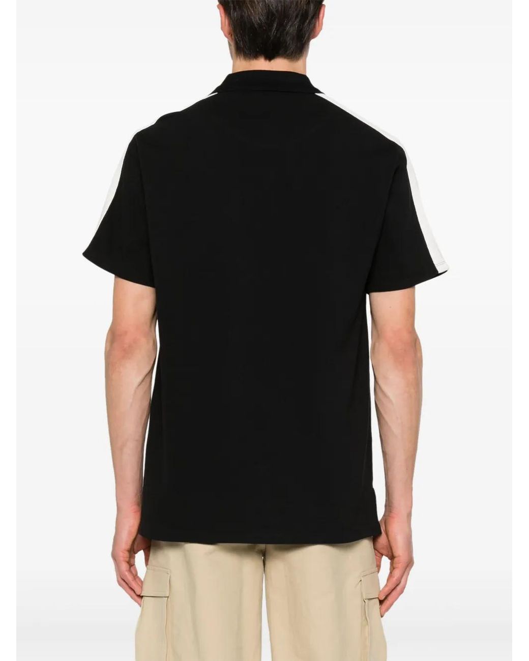 Just Cavalli Black Logo-Lettering Polo Shirt for men