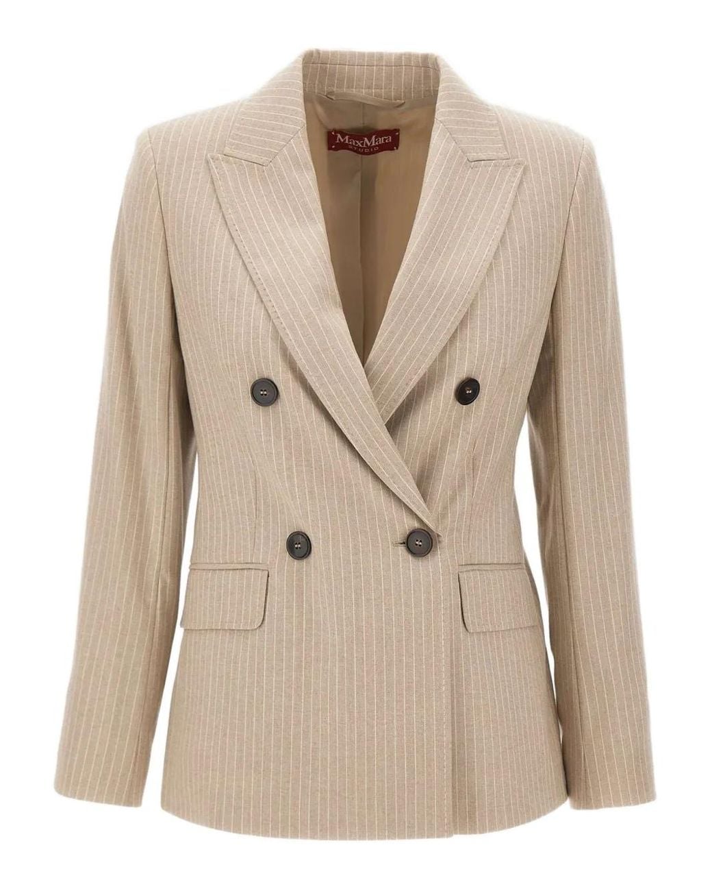 Max Mara Natural Pucci Pinstripe Double-Breasted Blazer