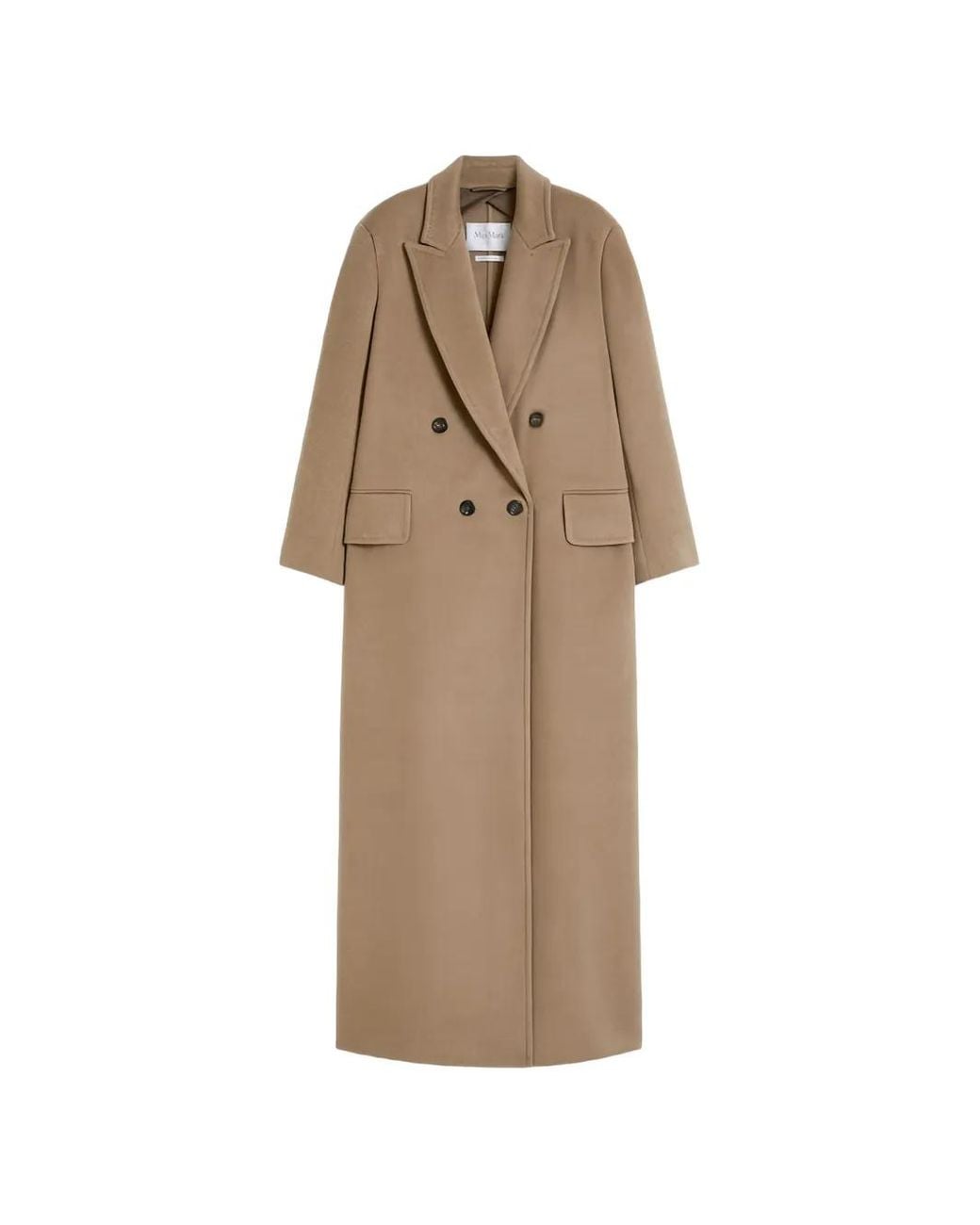 Max Mara Natural Double-Breasted Cashmere Coat
