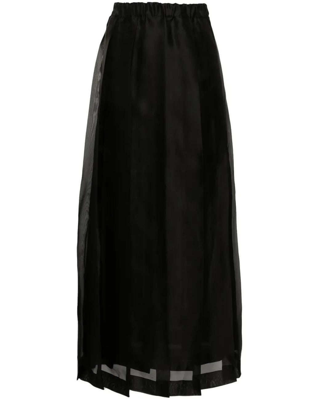 Fabiana Filippi Black Pleat Organza Skirt