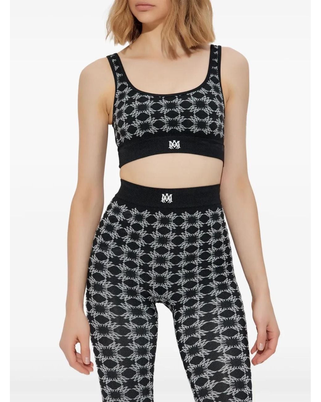 Amiri Black Ma Quad-Monogram Bra