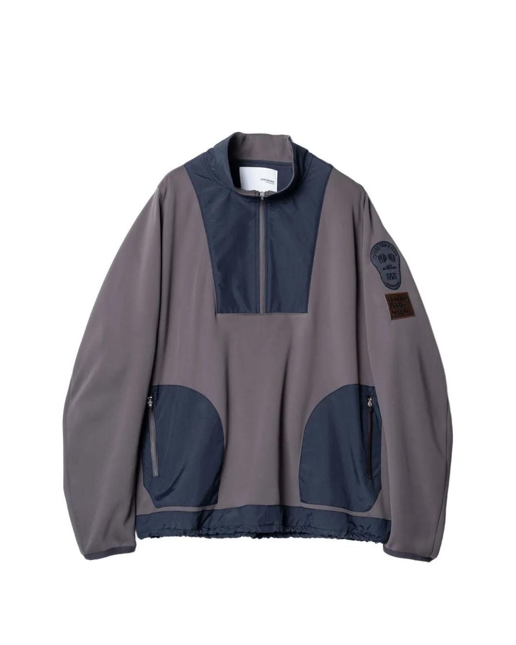Yoshio Kubo Blue Ripstop-Panelled Quarter-Zip Jacket for men