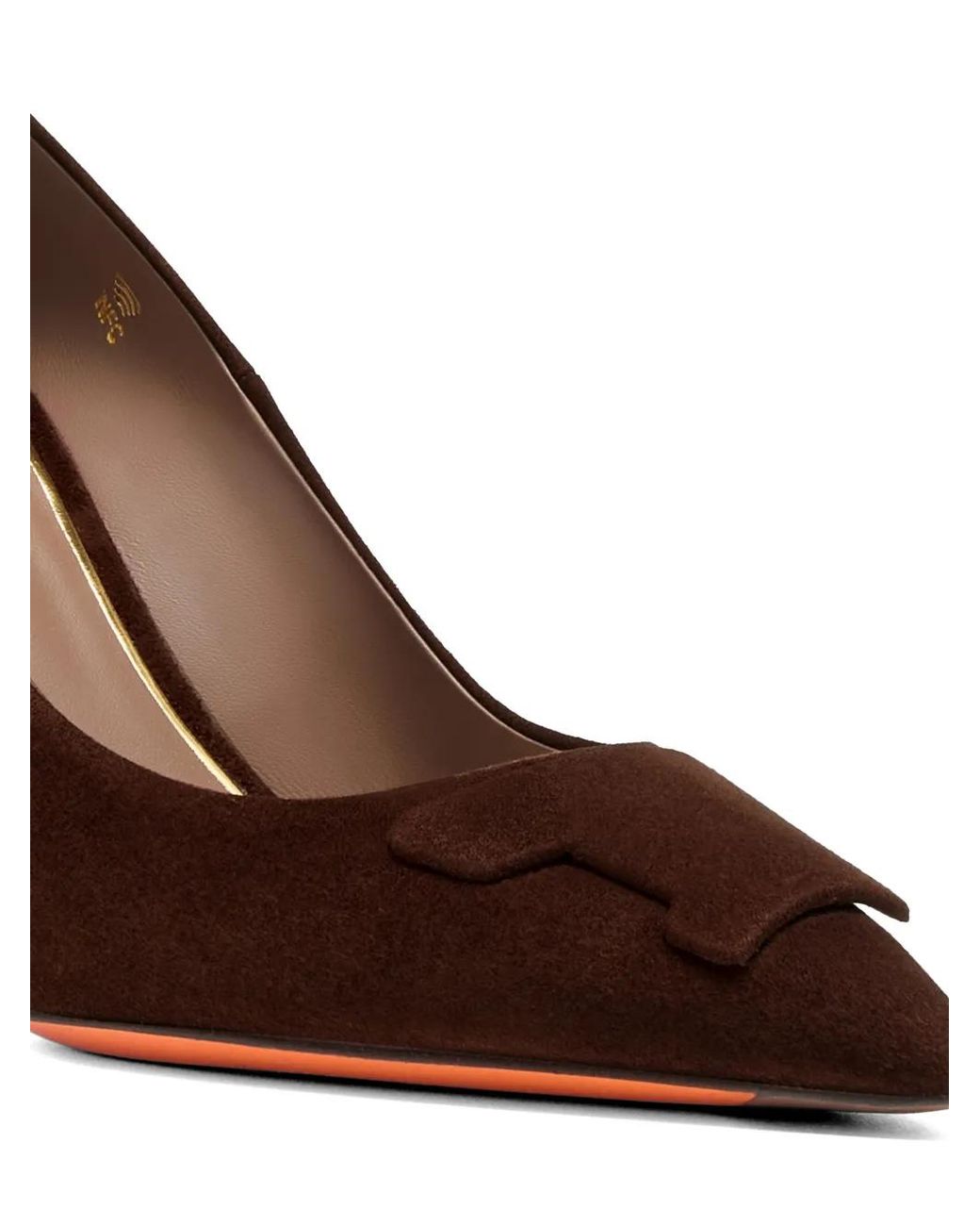 Santoni Brown Sibille Suede Pumps