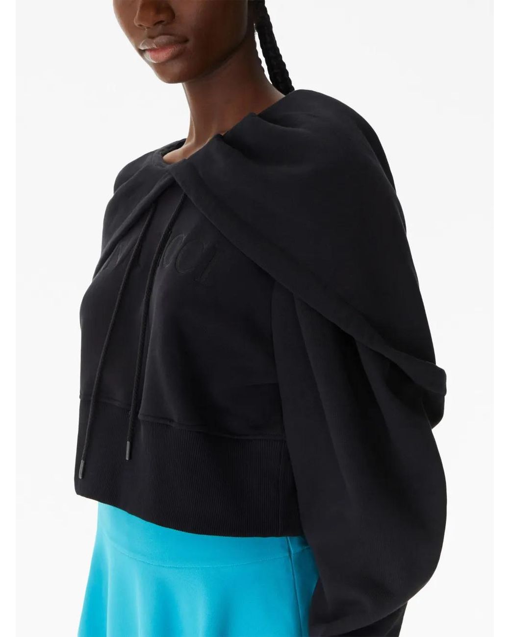 Nina Ricci Black Logo-Embroidered Cotton Hoodie