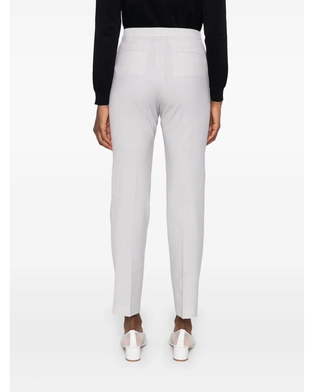 Fabiana Filippi White Crystal-Embellished Tailored Trousers
