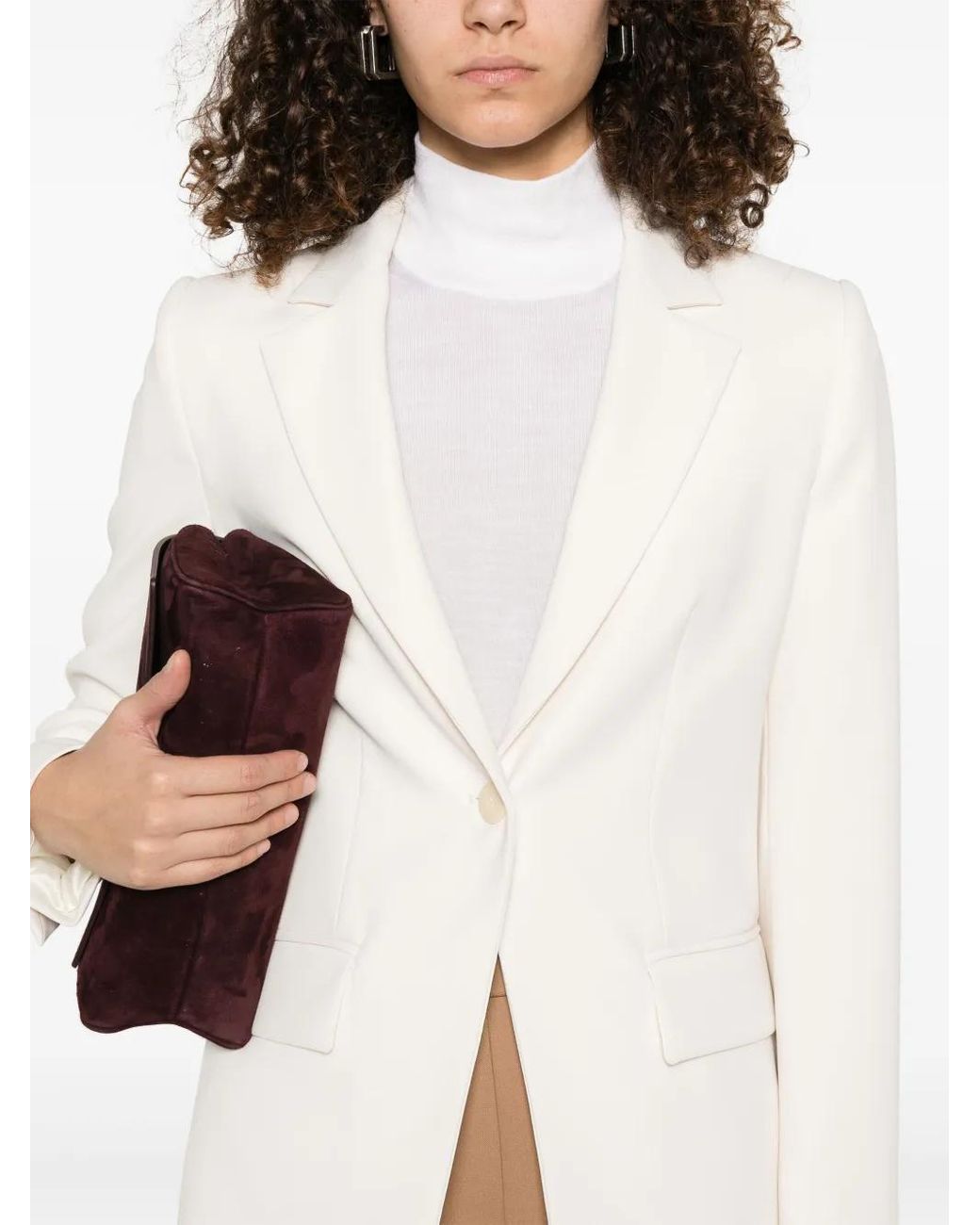 Twinset White Single-Breasted Blazer