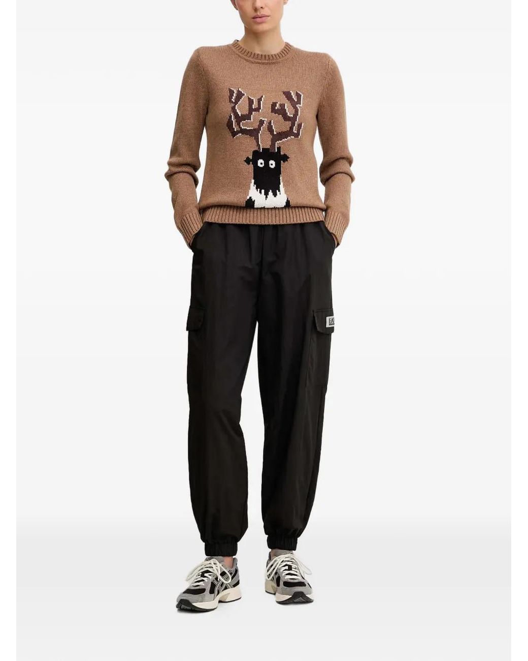 EA7 Black Pantalon De Jogging À Patch Logo